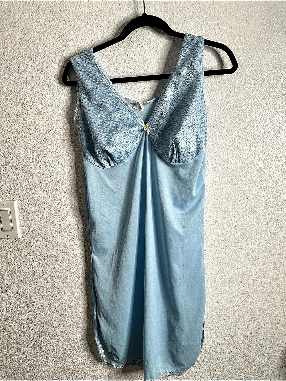 FRISKY Lace Bodice baby doll Dress in Blue Size Large